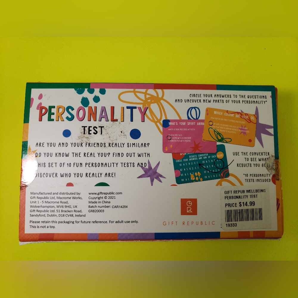 Colorful Personality Test Card Deck In Box - Picture 6 of 9